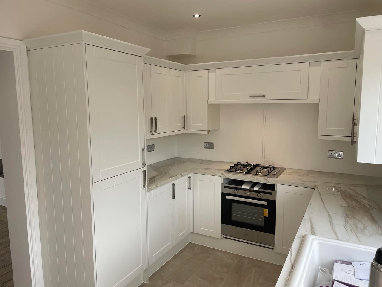 Navy handleless kitchen installation (6)