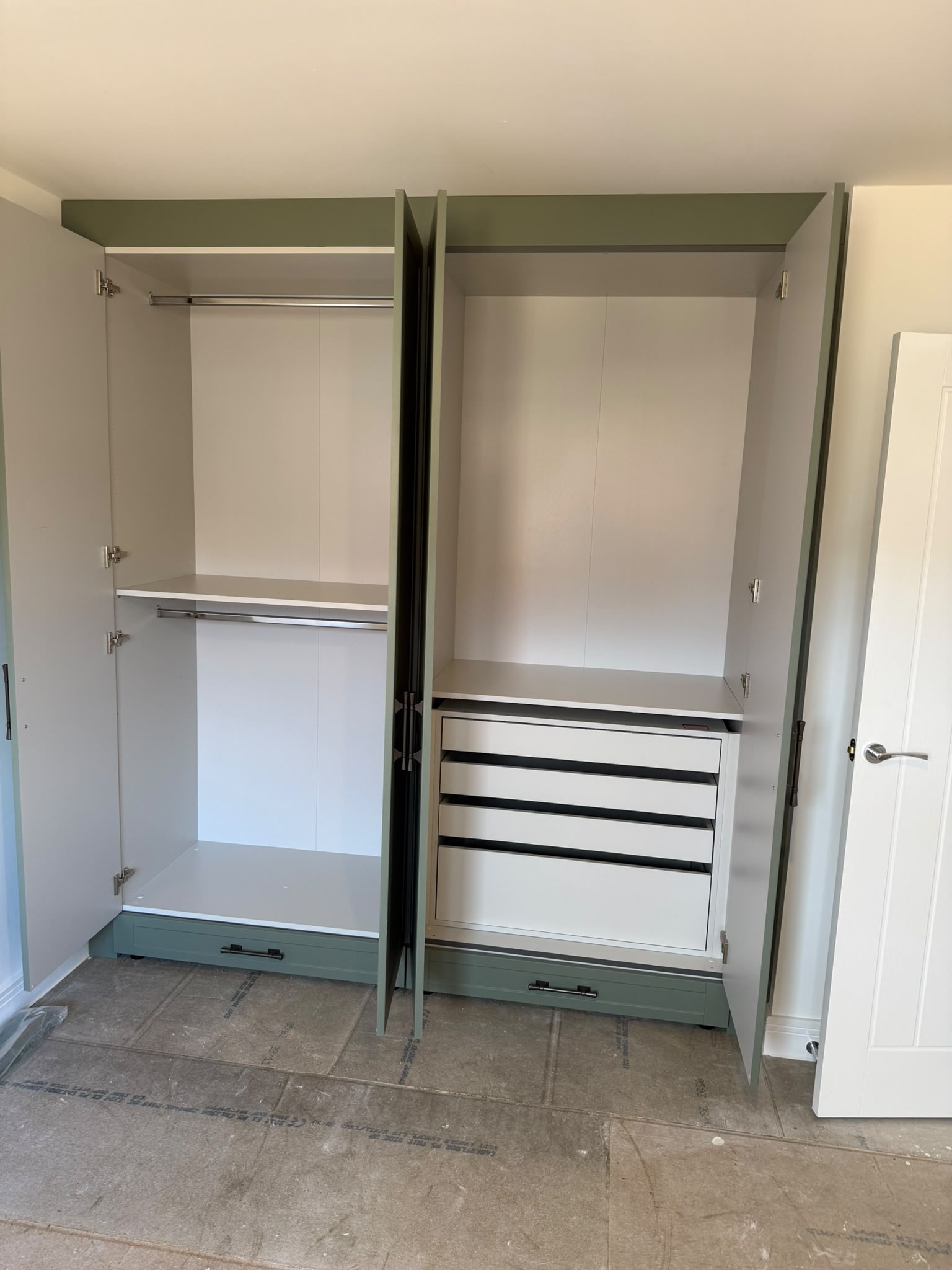 Sage green fitted wardrobes (8)